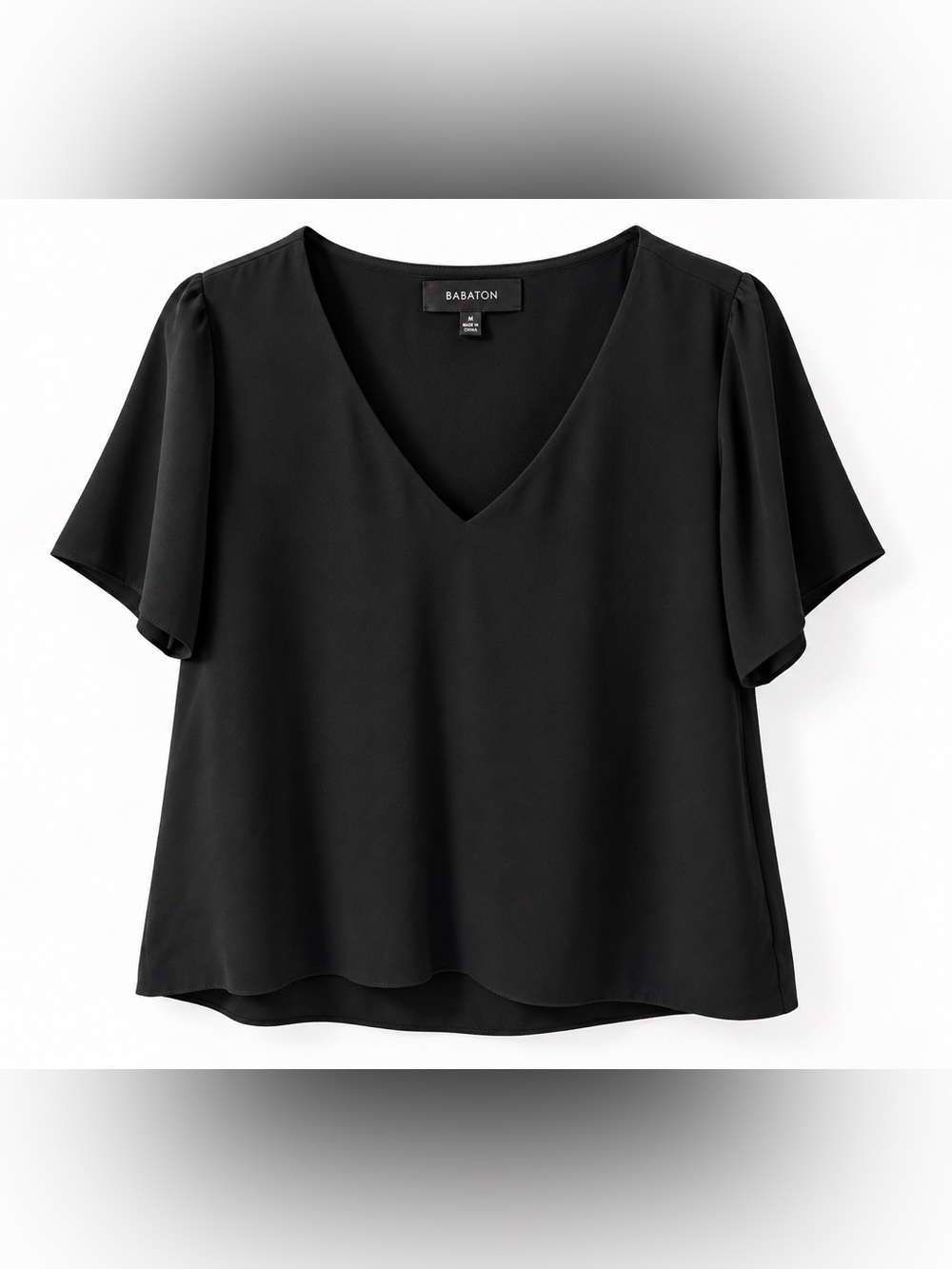 Aritzia Babaton Black V-Neck Blouse Size M